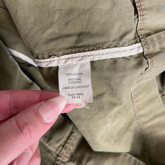 J.Crew Small Boyfriend Fatigue Jacket Army Green Full Zip VTG Utility - Picture 3 of 14